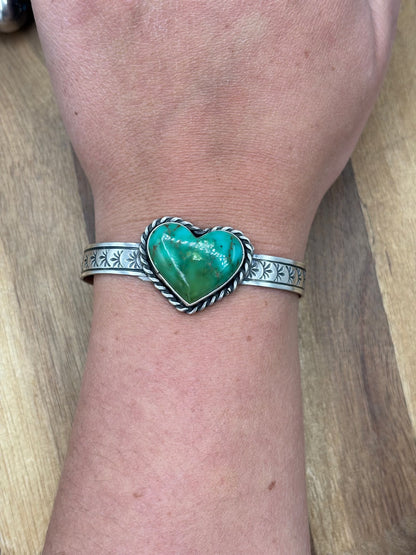 Sonoran Gold #1014-4 Heart Cuff by Rick Enriquez, Navjao