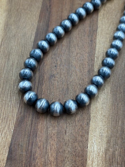 10mm 14” Sterling Silver Pearl Necklace
