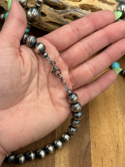 10mm 14” Sterling Silver Pearl Necklace