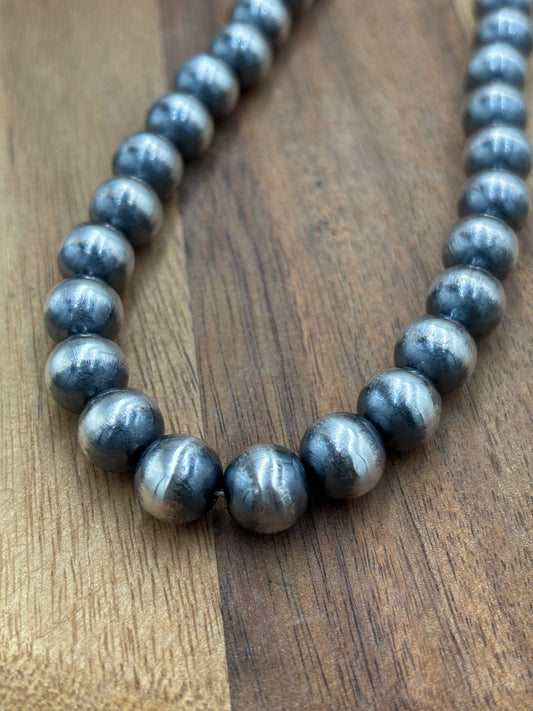 10mm 16” Sterling Silver Pearl Necklace