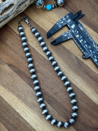 10mm 16” Sterling Silver Pearl Necklace