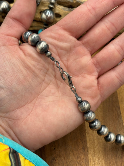 10mm 16” Sterling Silver Pearl Necklace