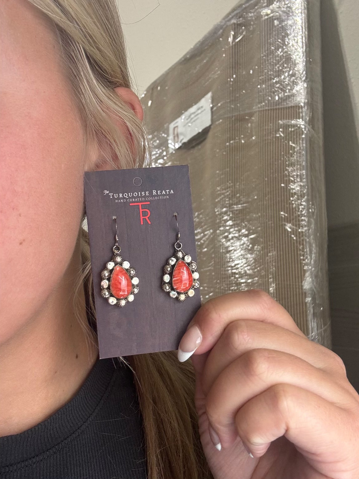 Red Spiny #1022-14 Earrings