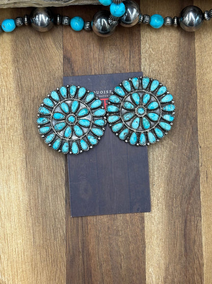 Turquoise #1022-13 Cluster Earrings Navajo