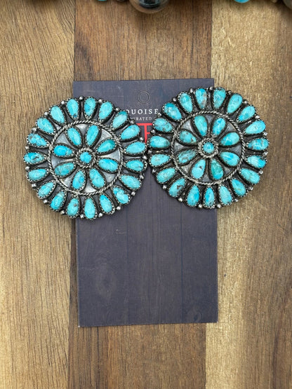 Turquoise #1022-13 Cluster Earrings Navajo