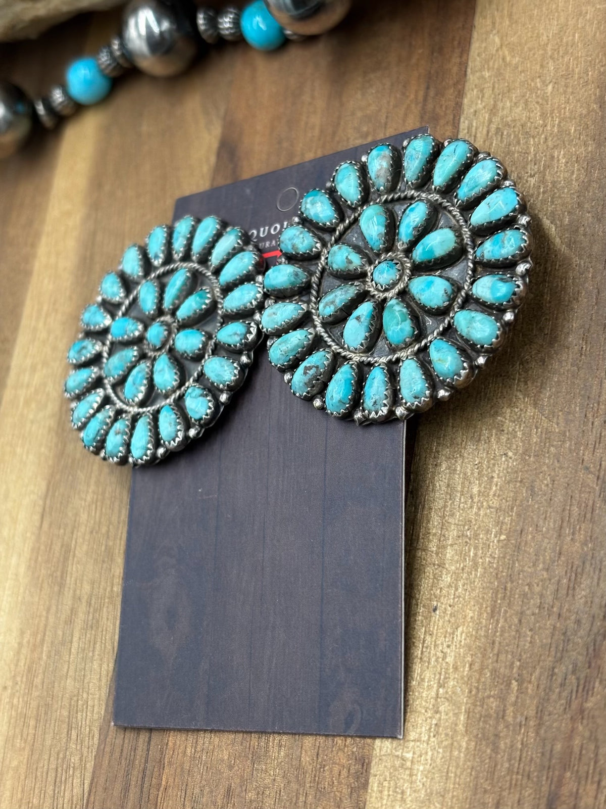 Turquoise #1022-13 Cluster Earrings Navajo