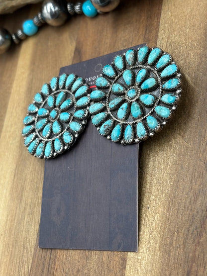 Turquoise #1022-13 Cluster Earrings Navajo
