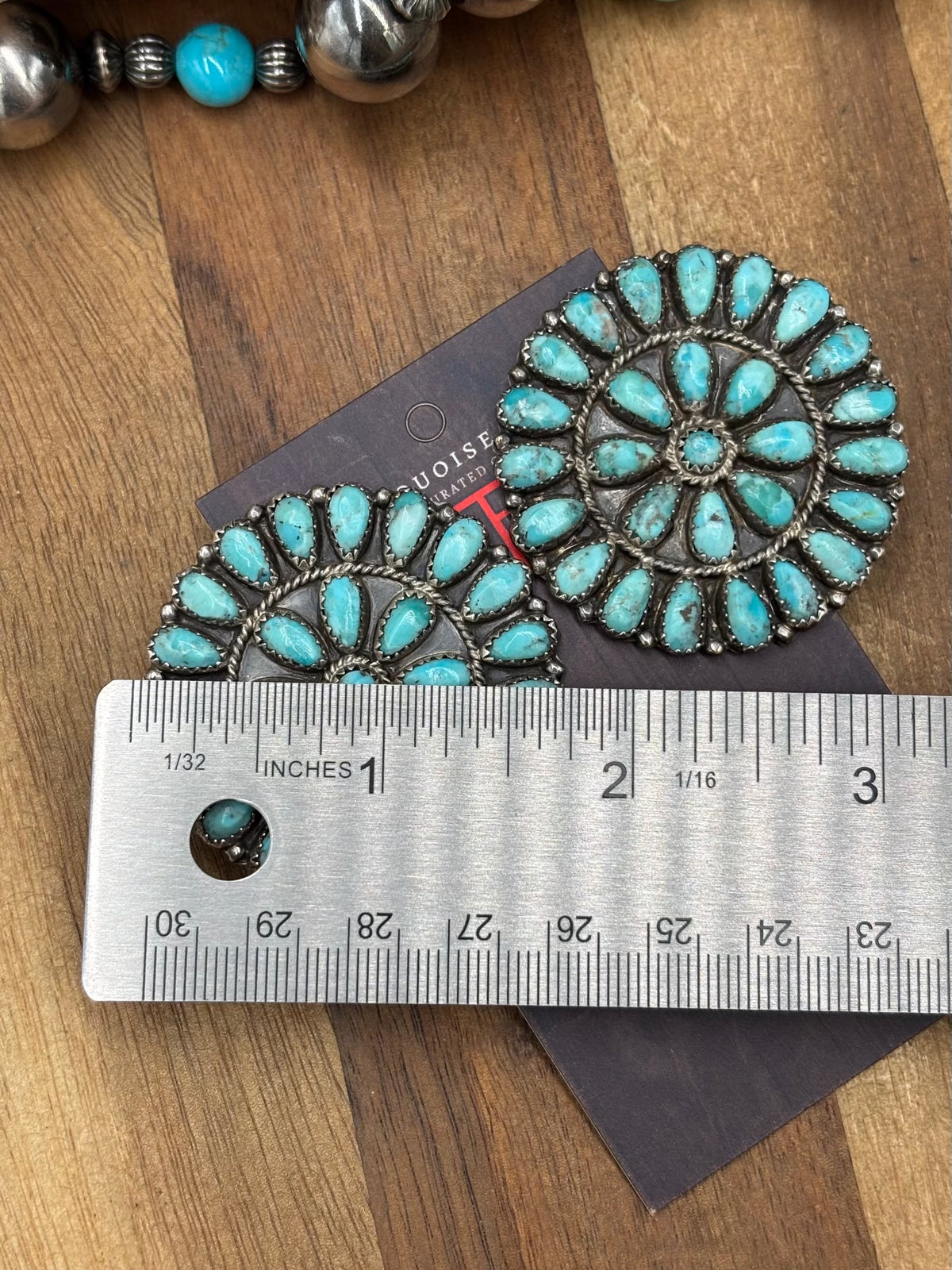 Turquoise #1022-13 Cluster Earrings Navajo