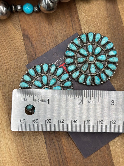 Turquoise #1022-13 Cluster Earrings Navajo