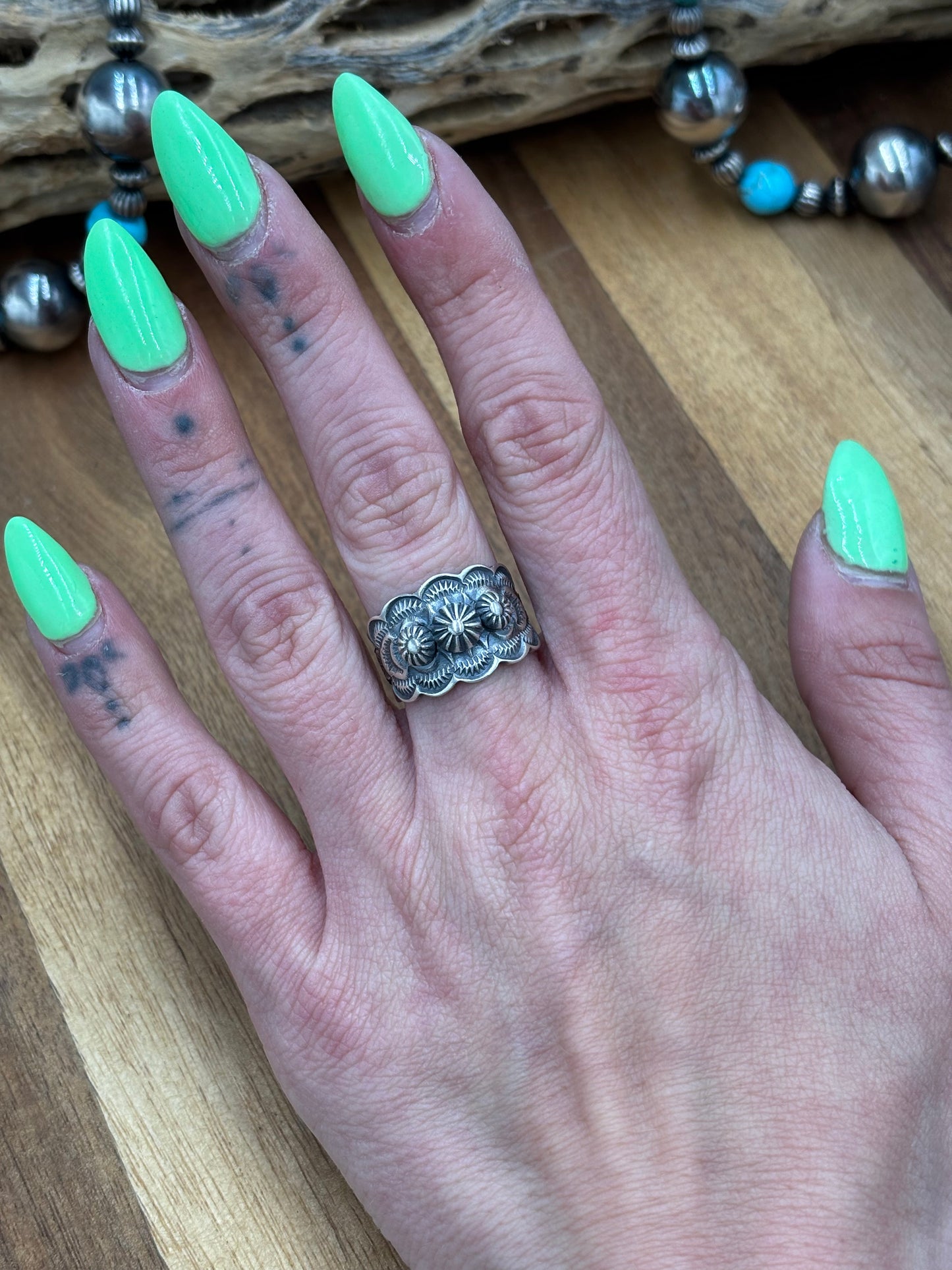 Bennie Ramone Starburst Ring, Navajo Handmade