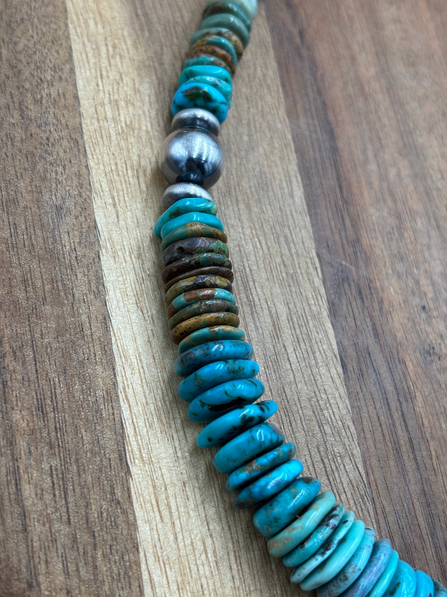 19" Turquoise Rondelle Necklace #2