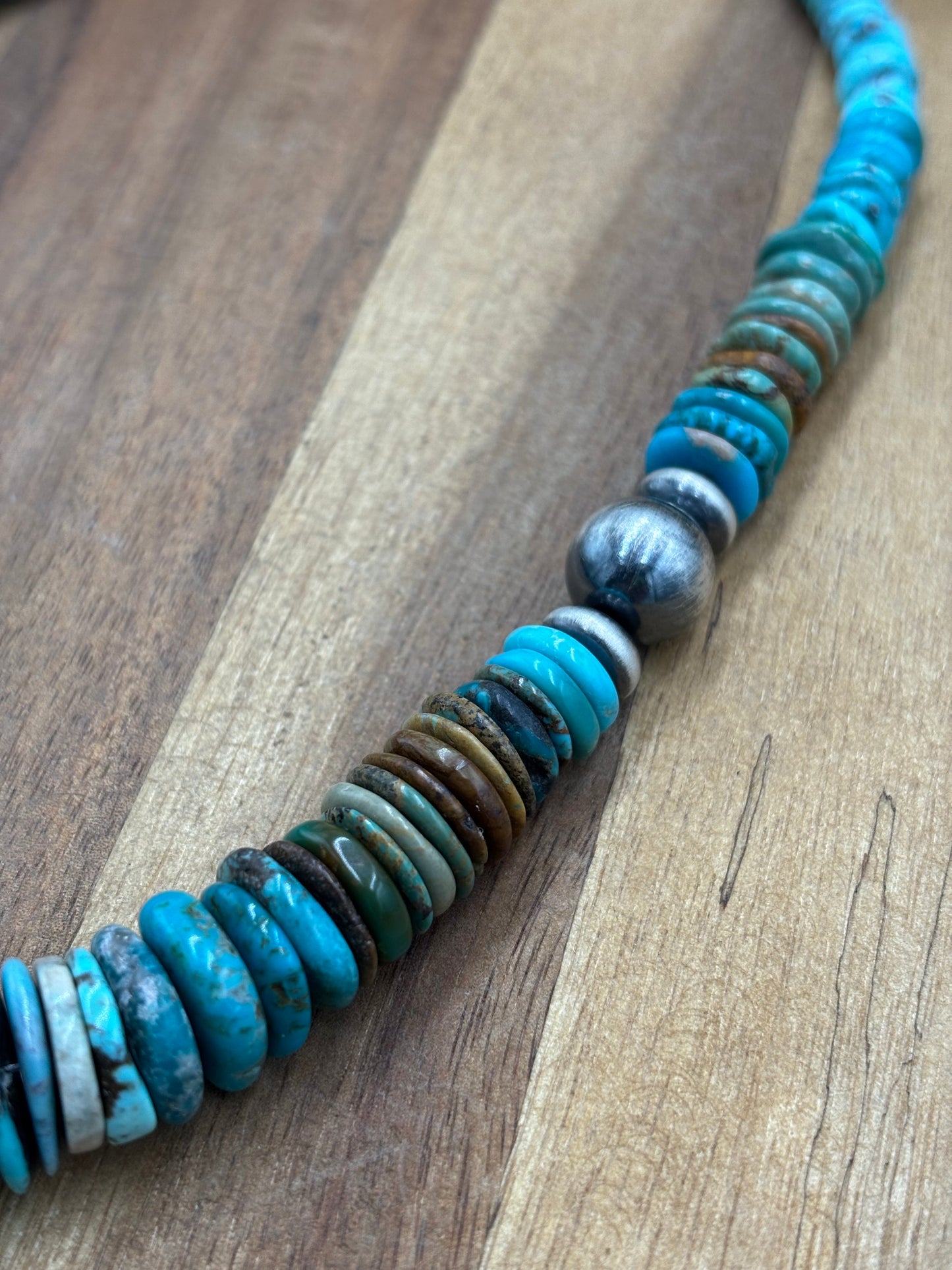 19" Turquoise Rondelle Necklace #2