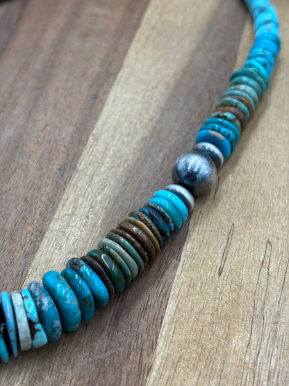 19" Turquoise Rondelle Necklace #2