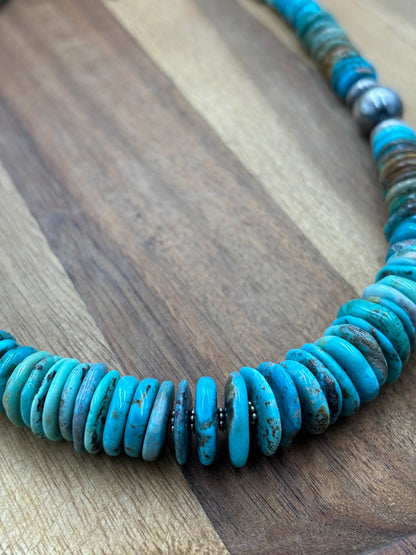 19" Turquoise Rondelle Necklace #2