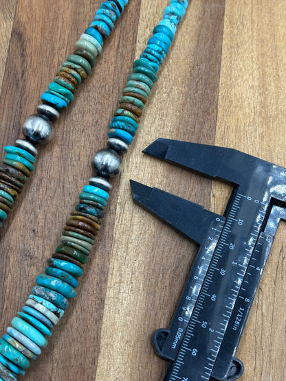 19" Turquoise Rondelle Necklace #1
