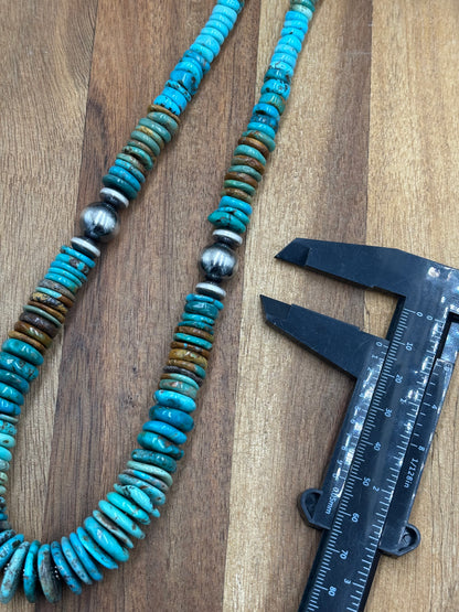 19" Turquoise Rondelle Necklace #2