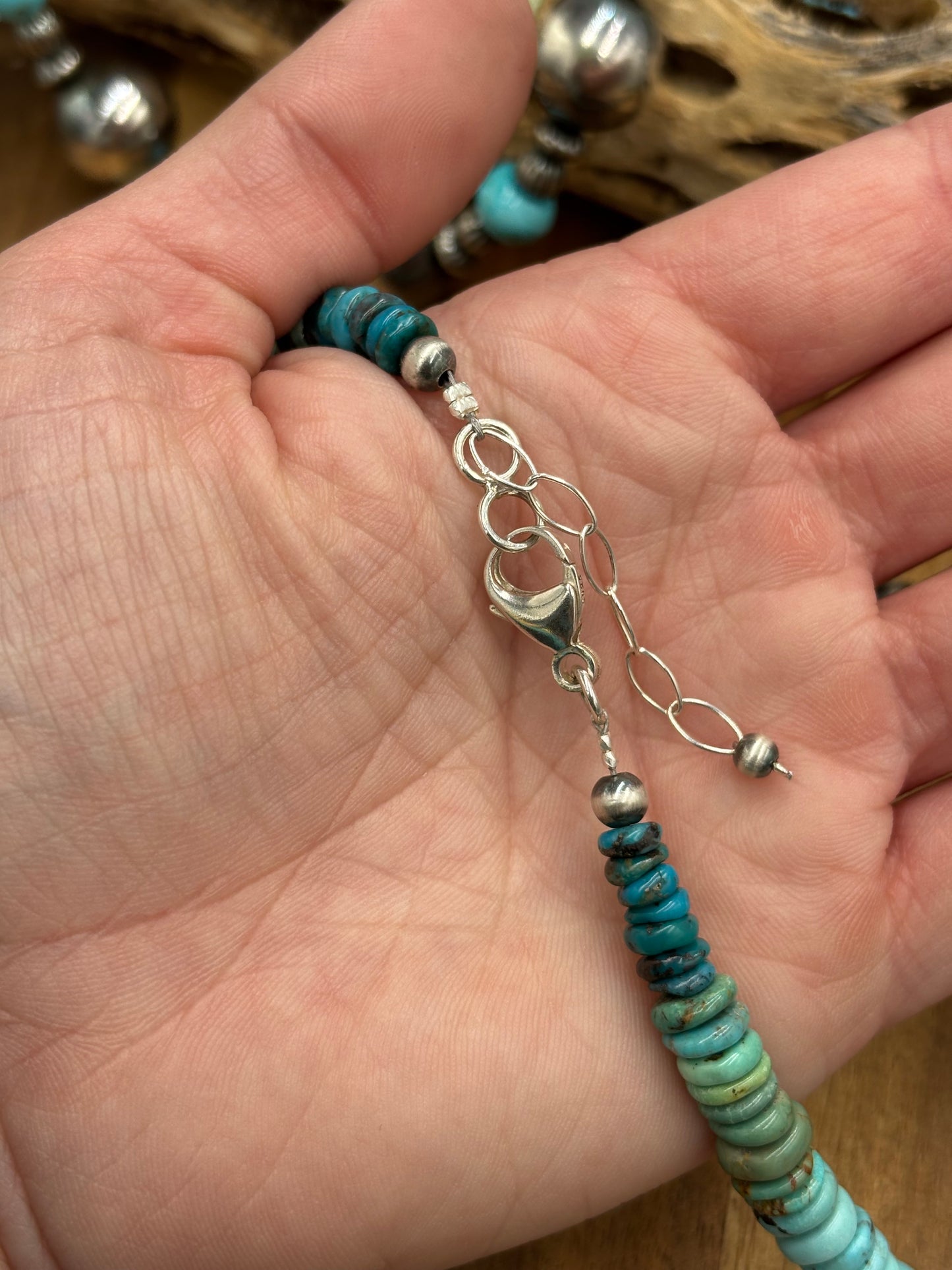 19" Turquoise Rondelle Necklace #2