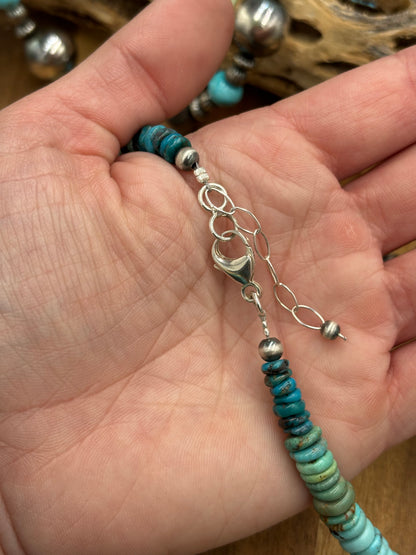 19" Turquoise Rondelle Necklace #2