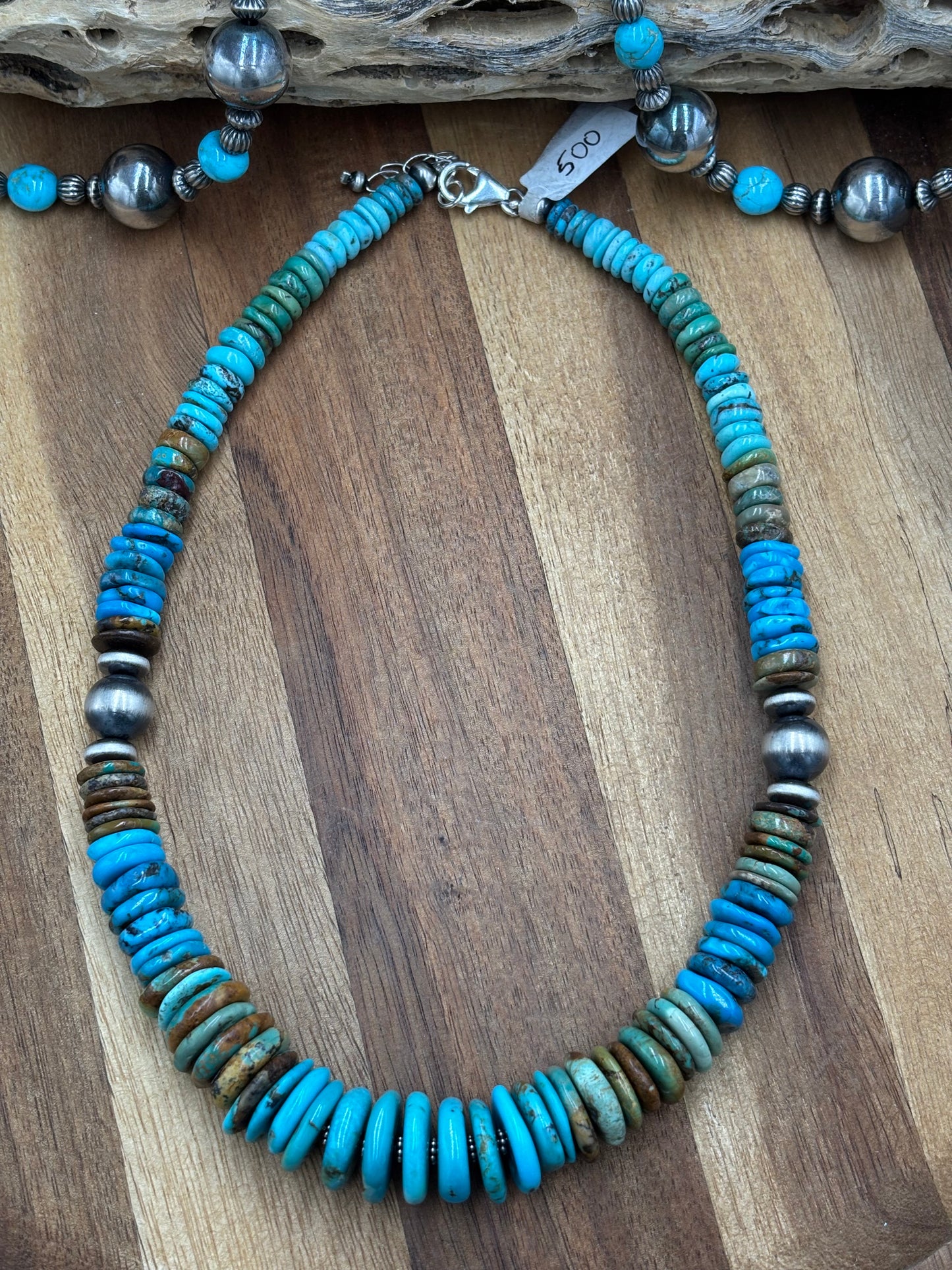 19" Turquoise Rondelle Necklace #3