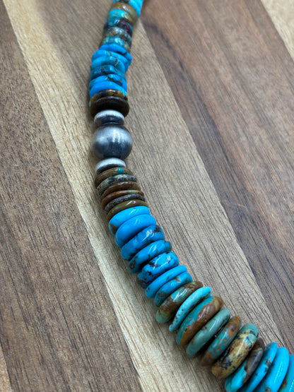19" Turquoise Rondelle Necklace #3