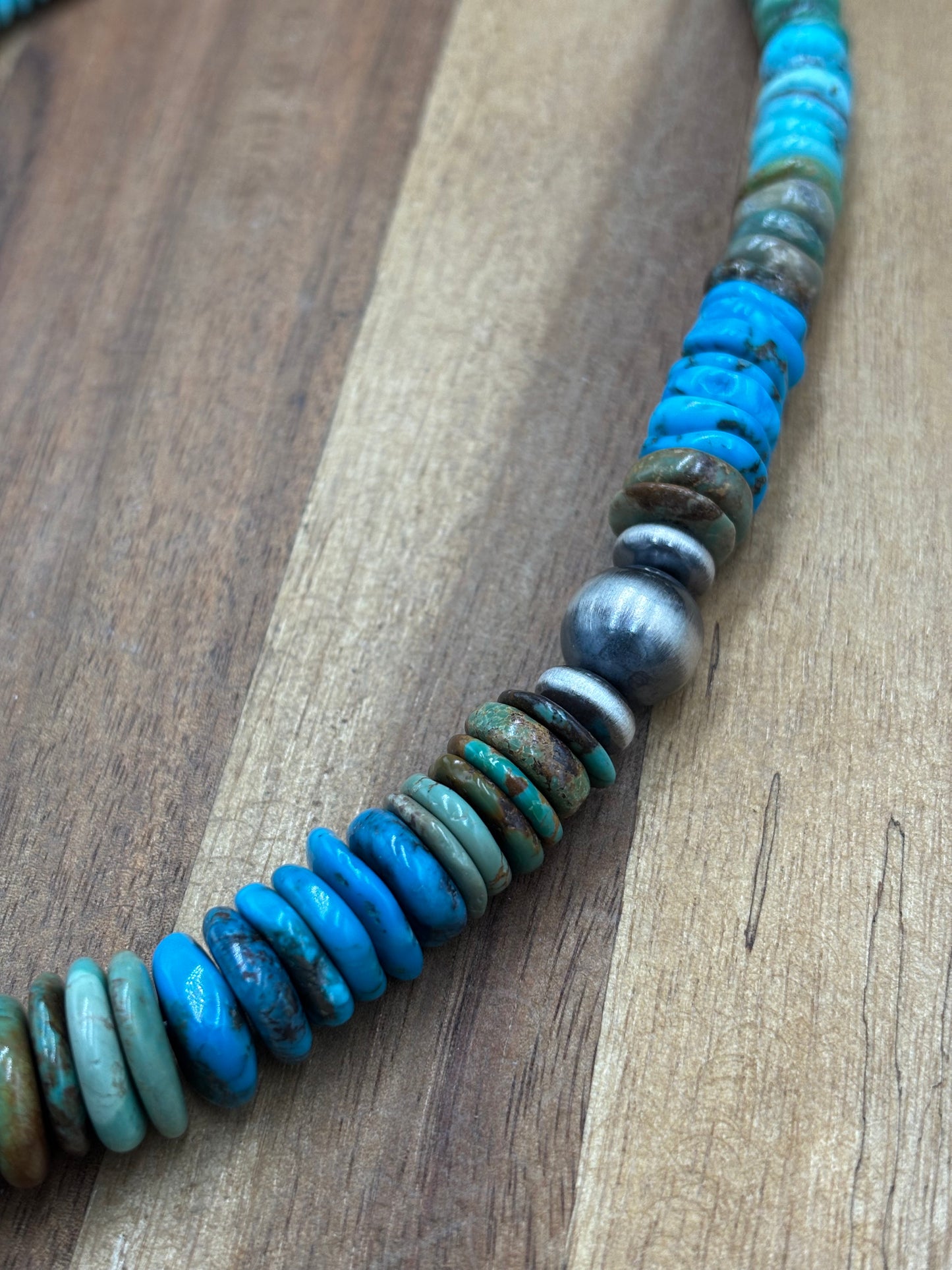 19" Turquoise Rondelle Necklace #3