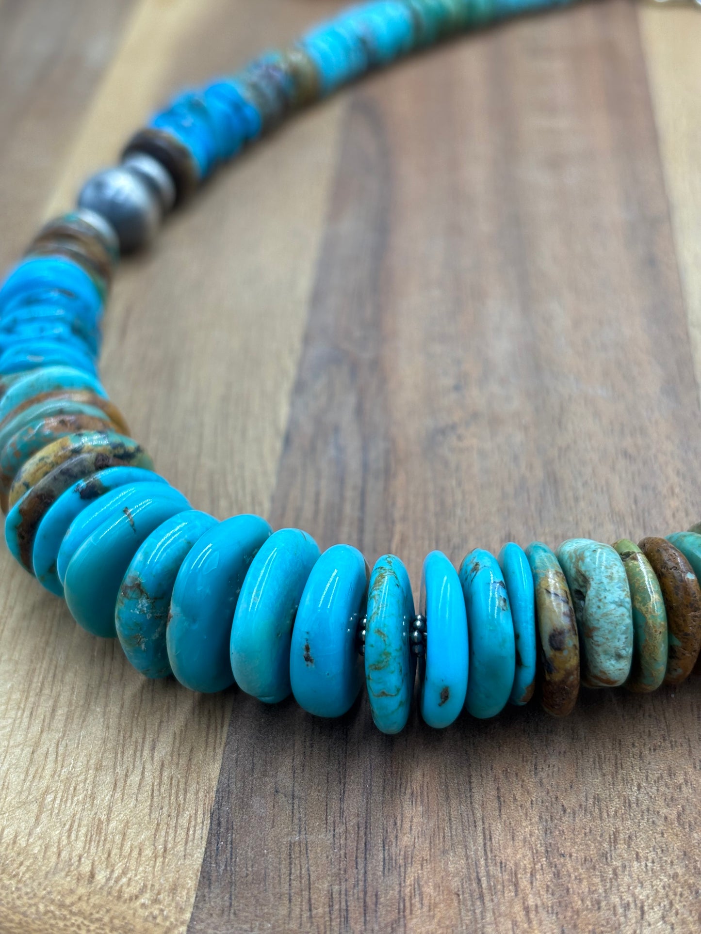 19" Turquoise Rondelle Necklace #3