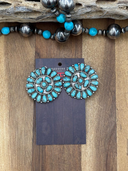 Turquoise #1022-12 Cluster Earrings Navajo