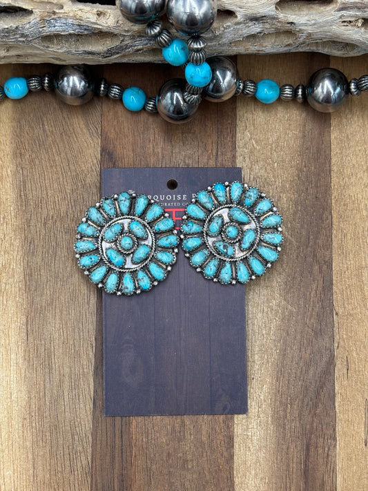 Turquoise #1022-12 Cluster Earrings Navajo