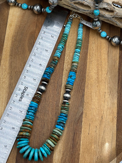 19" Turquoise Rondelle Necklace #3