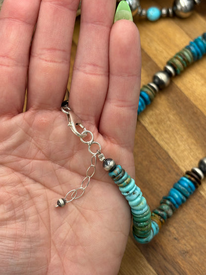19" Turquoise Rondelle Necklace #3