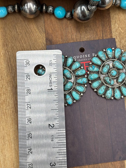Turquoise #1022-12 Cluster Earrings Navajo