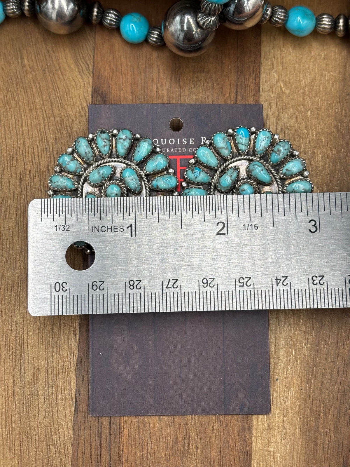 Turquoise #1022-12 Cluster Earrings Navajo