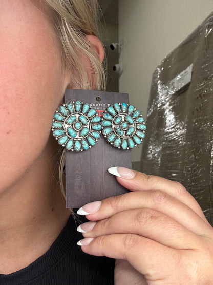 Turquoise #1022-12 Cluster Earrings Navajo