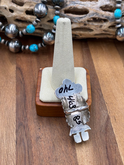 Morning Singer Kachina Ring #1 Sz 8.5 by Doris Smallcanyon, Navajo