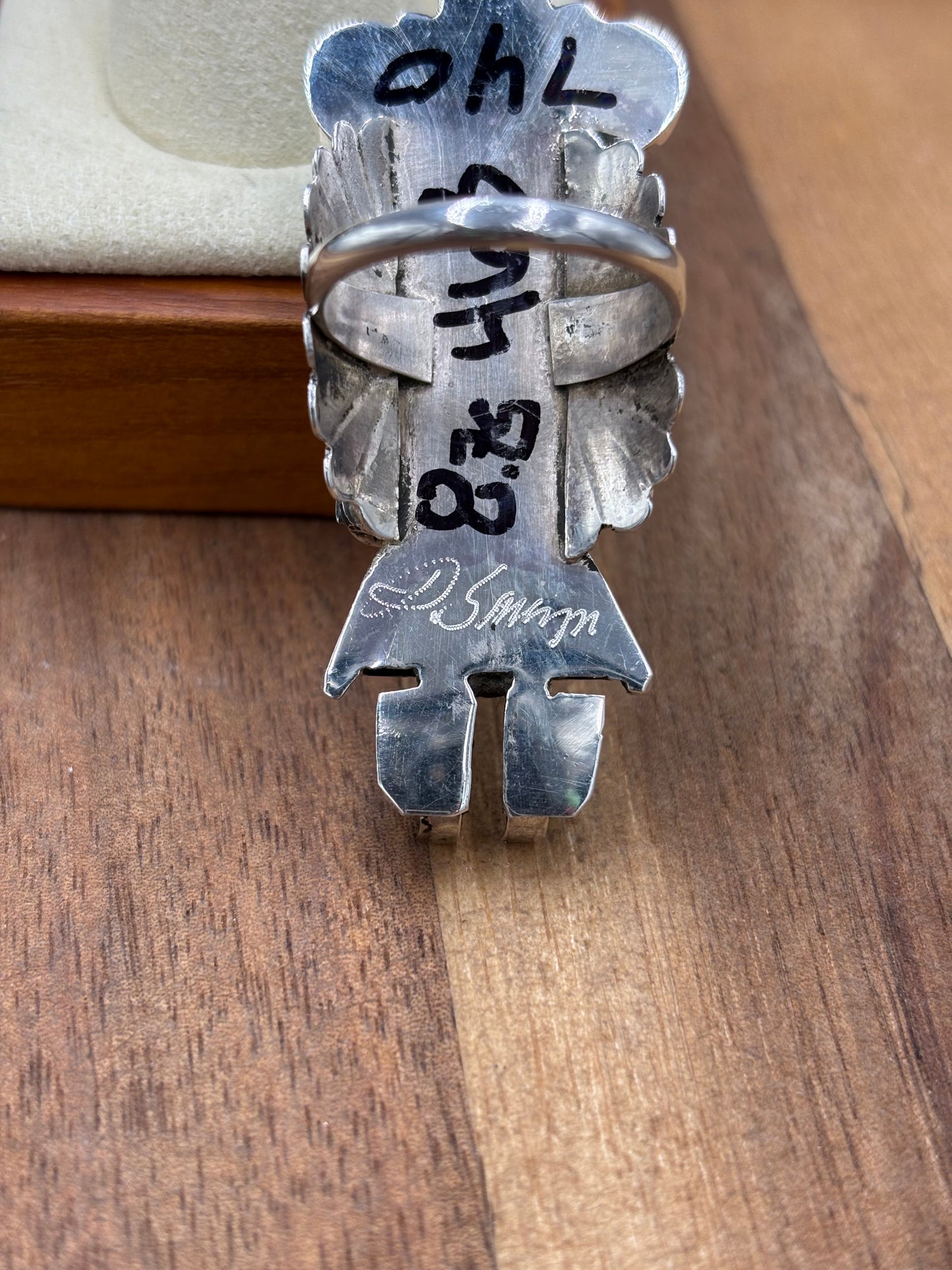 Morning Singer Kachina Ring #2 Sz 8.75 by Doris Smallcanyon, Navajo