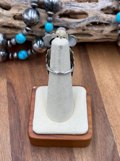Morning Singer Kachina Ring #3 Sz 8 by Doris Smallcanyon, Navajo