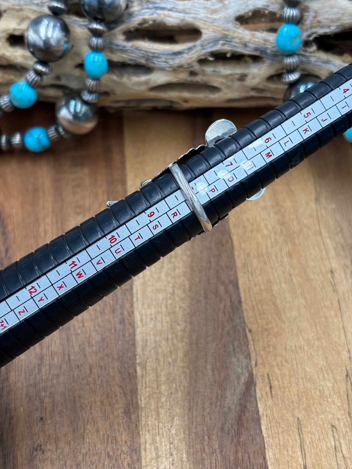Morning Singer Kachina Ring #3 Sz 8 by Doris Smallcanyon, Navajo