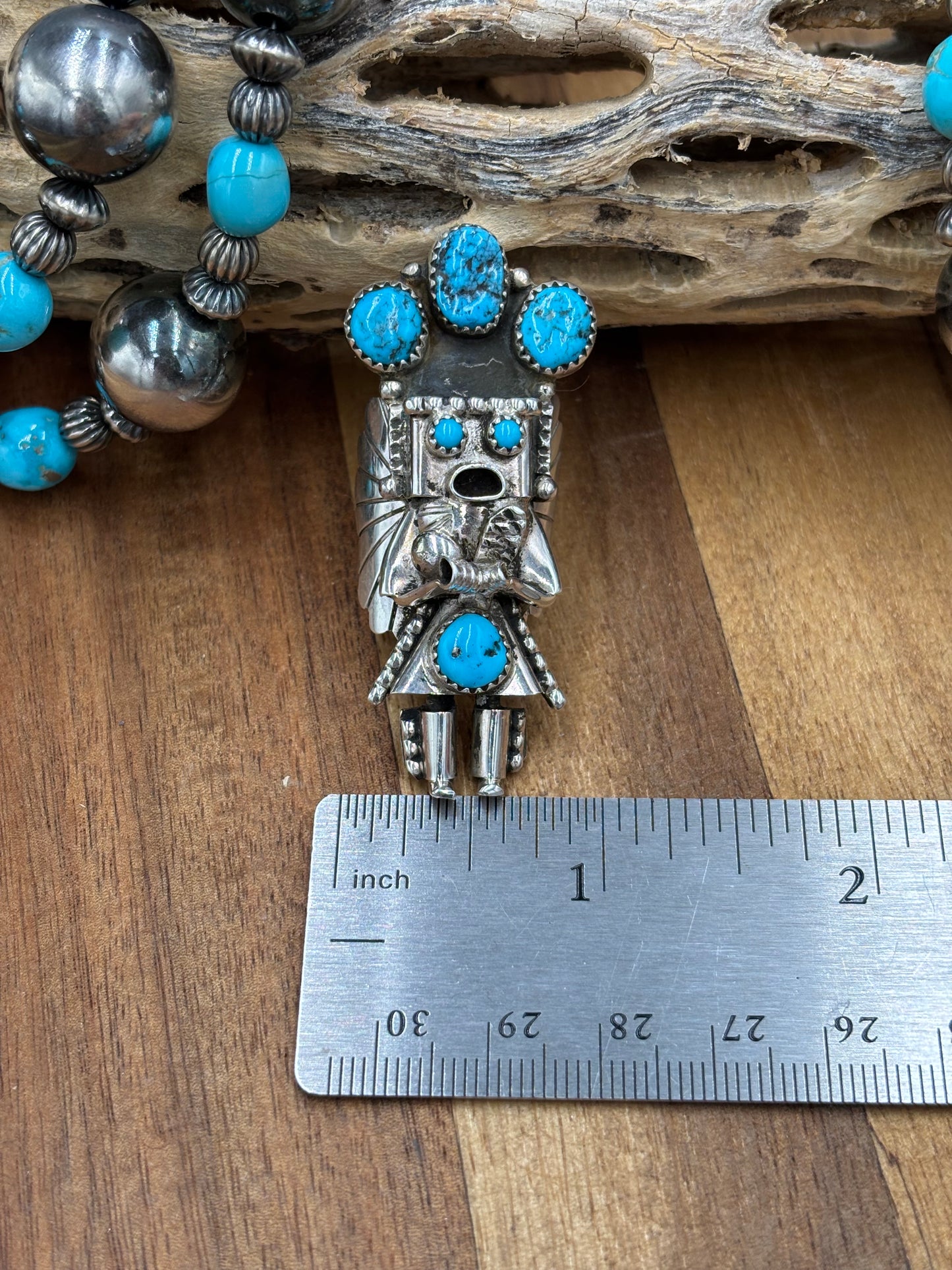 Morning Singer Kachina Ring #3 Sz 8 by Doris Smallcanyon, Navajo