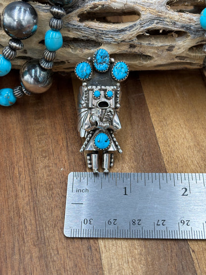 Morning Singer Kachina Ring #3 Sz 8 by Doris Smallcanyon, Navajo