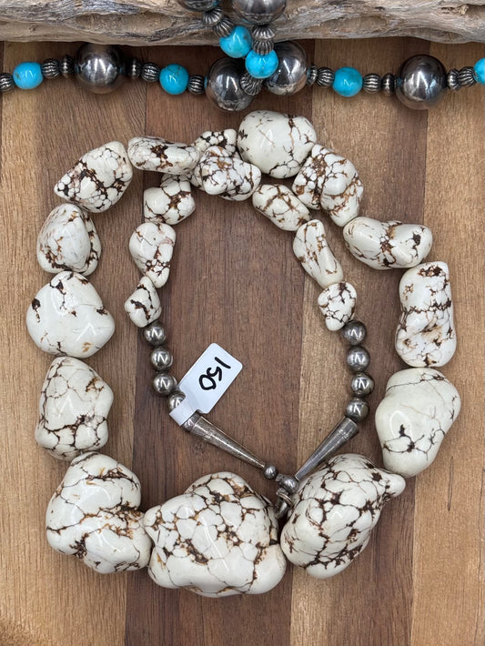White & Brown #1022-1 Chunky Nugget Necklace