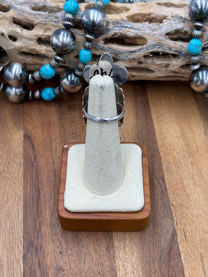 Morning Singer Kachina Ring #4 Sz 10 by Doris Smallcanyon, Navajo