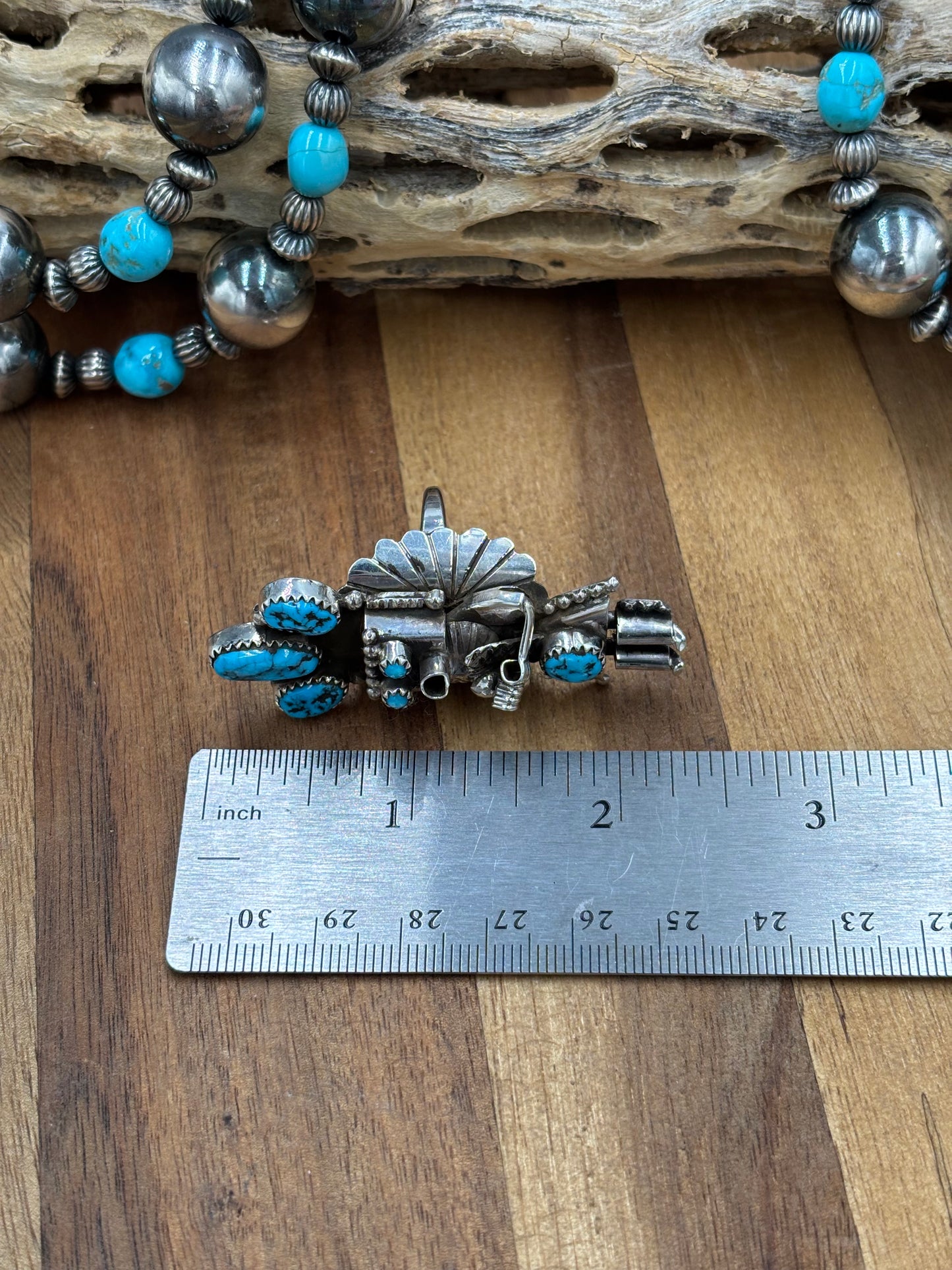 Morning Singer Kachina Ring #4 Sz 10 by Doris Smallcanyon, Navajo