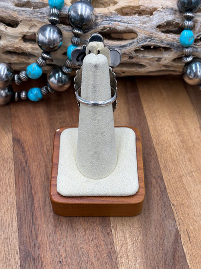 Morning Singer Kachina Ring #5 Sz 8.5 by Doris Smallcanyon, Navajo