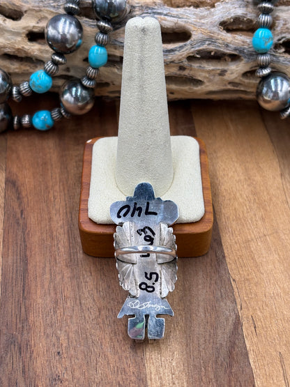 Morning Singer Kachina Ring #5 Sz 8.5 by Doris Smallcanyon, Navajo