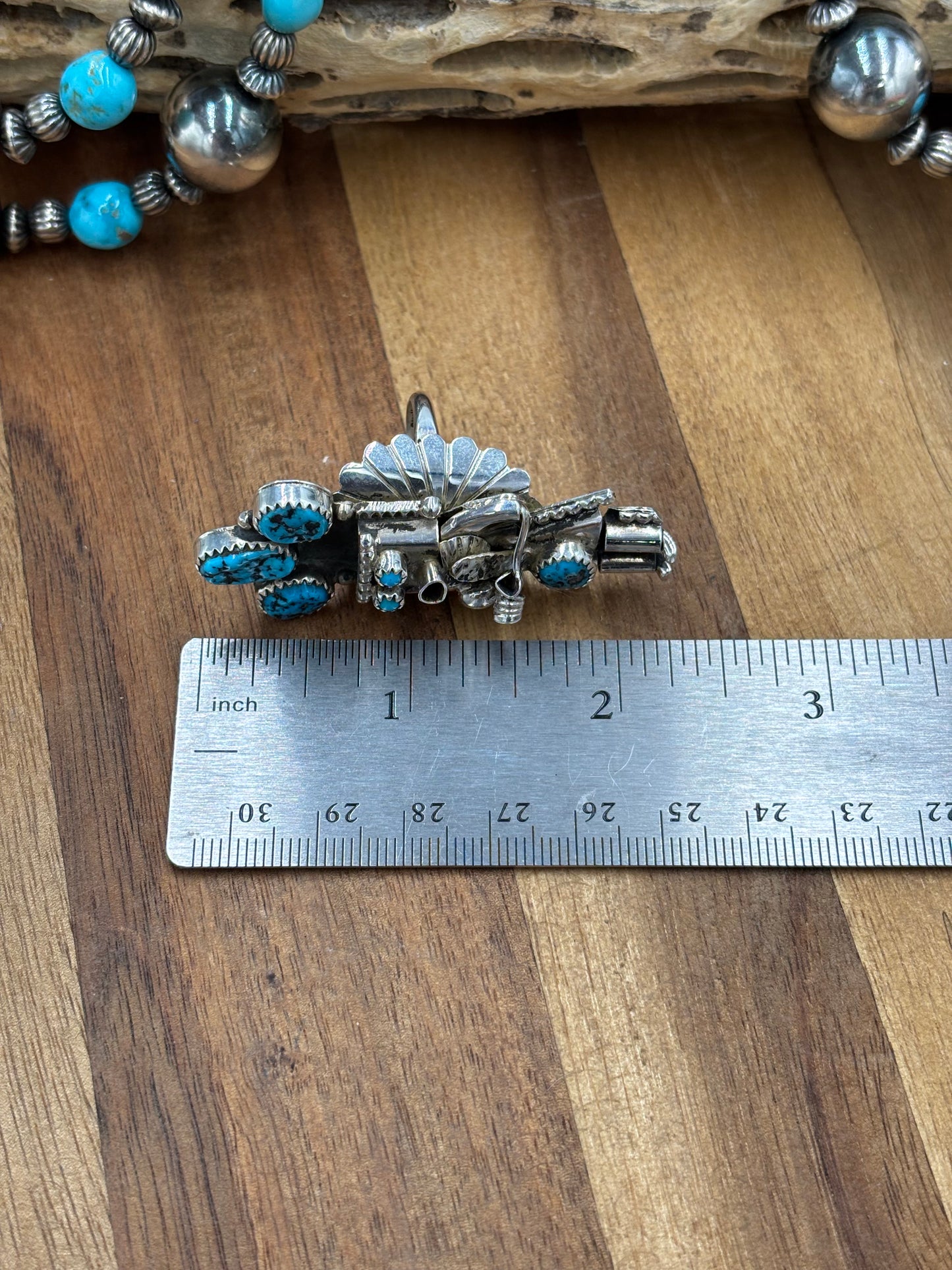 Morning Singer Kachina Ring #5 Sz 8.5 by Doris Smallcanyon, Navajo