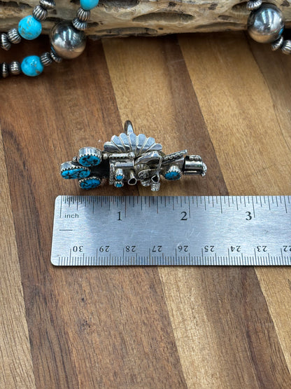 Morning Singer Kachina Ring #5 Sz 8.5 by Doris Smallcanyon, Navajo