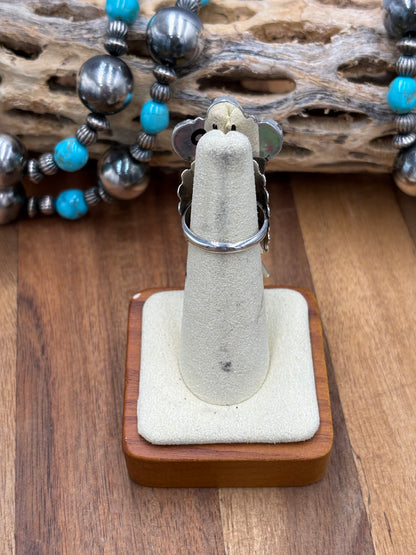 Morning Singer Kachina Ring #6 Sz 8 by Doris Smallcanyon, Navajo