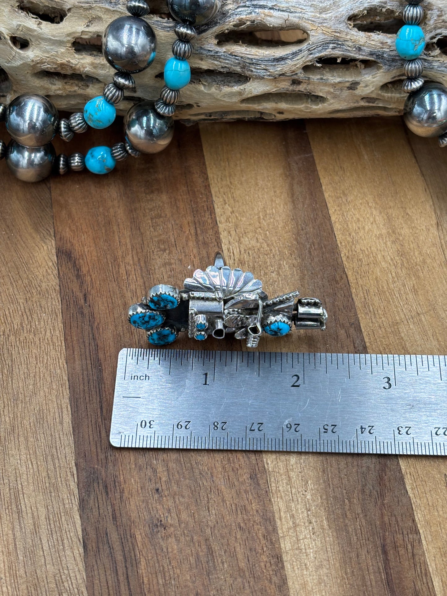 Morning Singer Kachina Ring #6 Sz 8 by Doris Smallcanyon, Navajo
