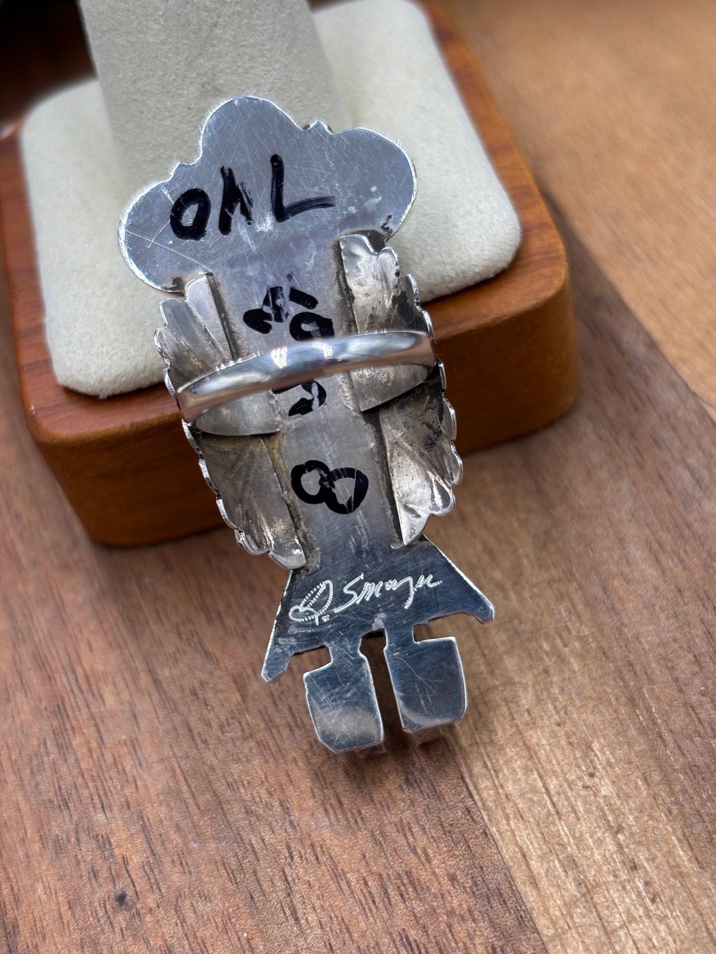 Morning Singer Kachina Ring #6 Sz 8 by Doris Smallcanyon, Navajo