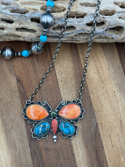 Butterfly Necklace by Charles Johnson, Navajo